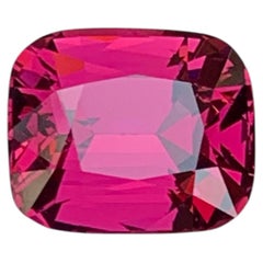3.75 Carat Natural Loose Pinkish Red Garnet Stone Cushion Cut Tanzanian Gemstone