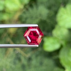 3.75 Carat Natural Loose Red Garnet Stone Hexagon Cut Tanzanian Gemstone