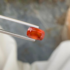 3.75 Carat Natural Loose Smoky Orange Hessonite Garnet Cushion Shape Gemstone