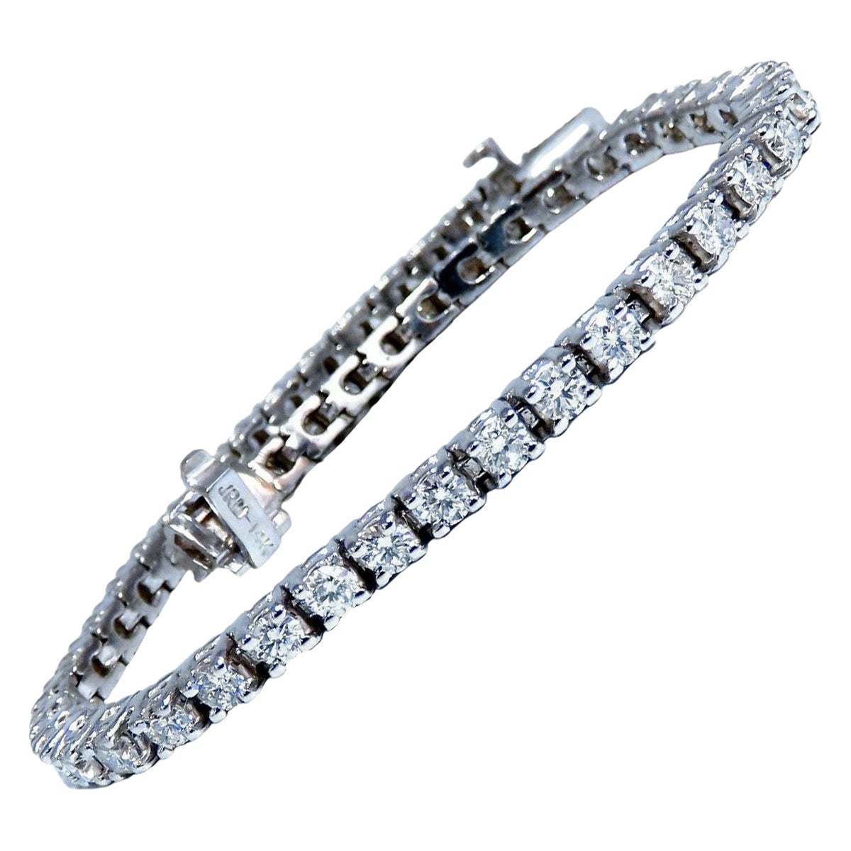 Tennisarmband mit 3,75 Karat natürlichen runden Diamanten, 14 Karat*