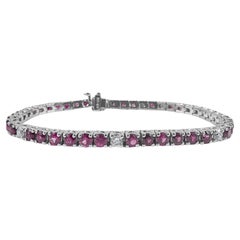 Bracelet de tennis en or blanc 14K avec saphir rose et diamant de 3,75 carats