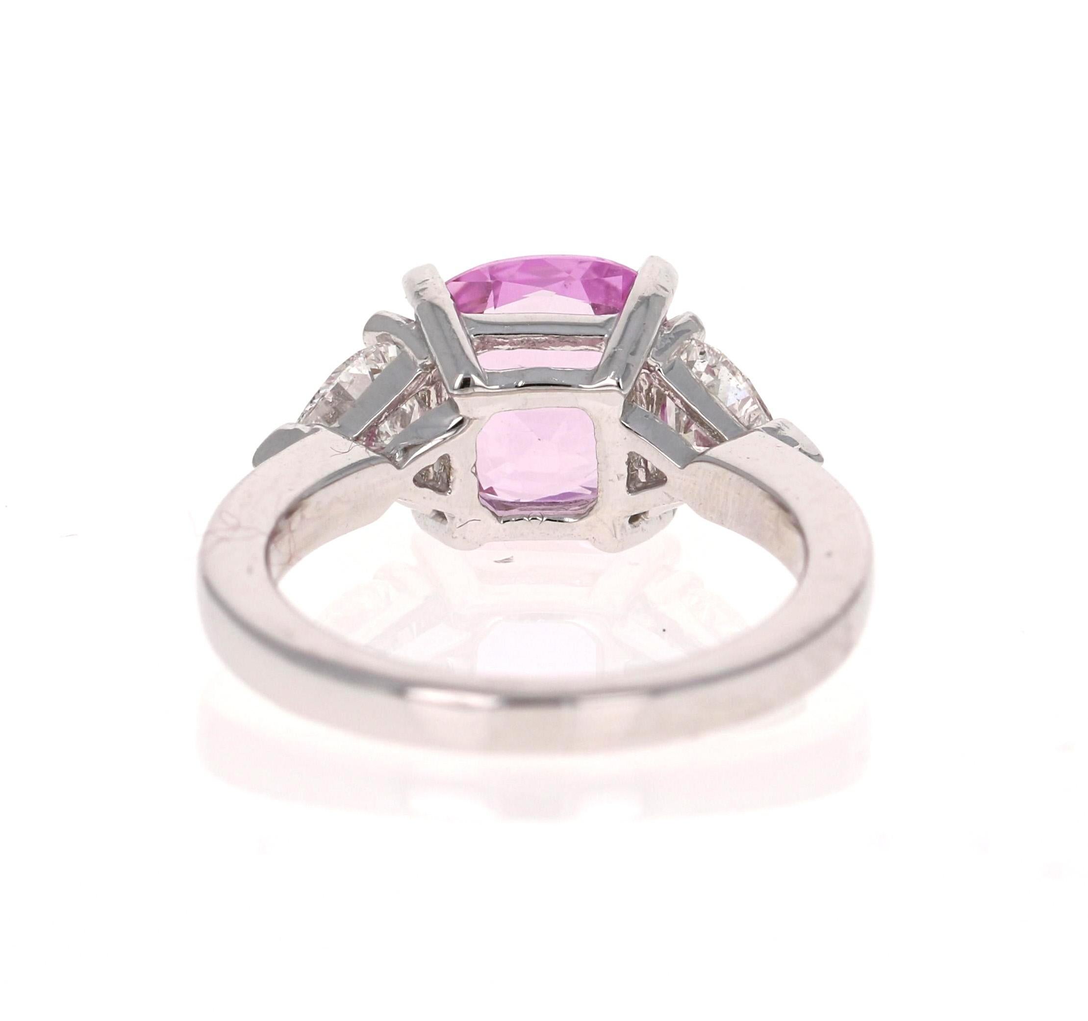 3 stone pink sapphire diamond ring