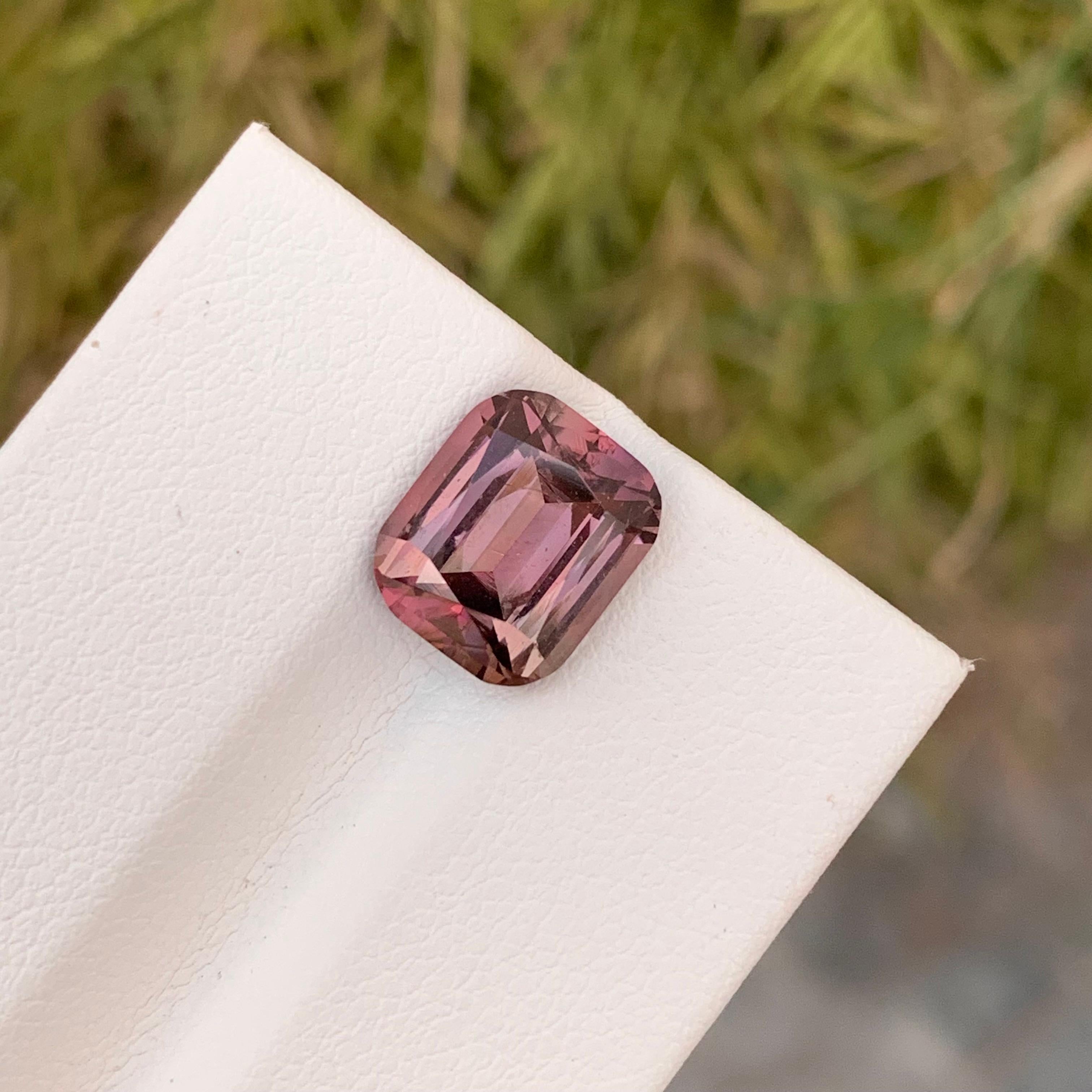 Cushion Cut 3.75 Carat Pretty Loose Peach Pink Tourmaline Cushion Shape Gem From Afghanistan For Sale