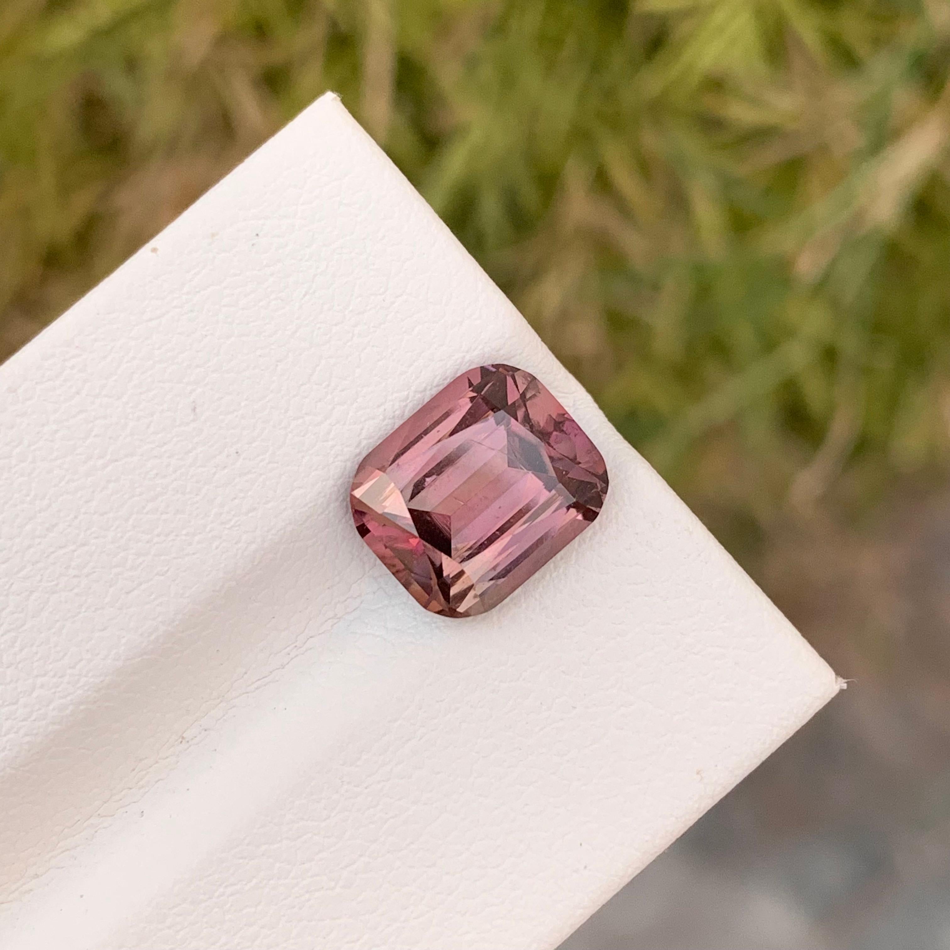 3.75 Carat Pretty Loose Peach Pink Tourmaline Cushion Shape Gem From Afghanistan In New Condition For Sale In Peshawar, PK