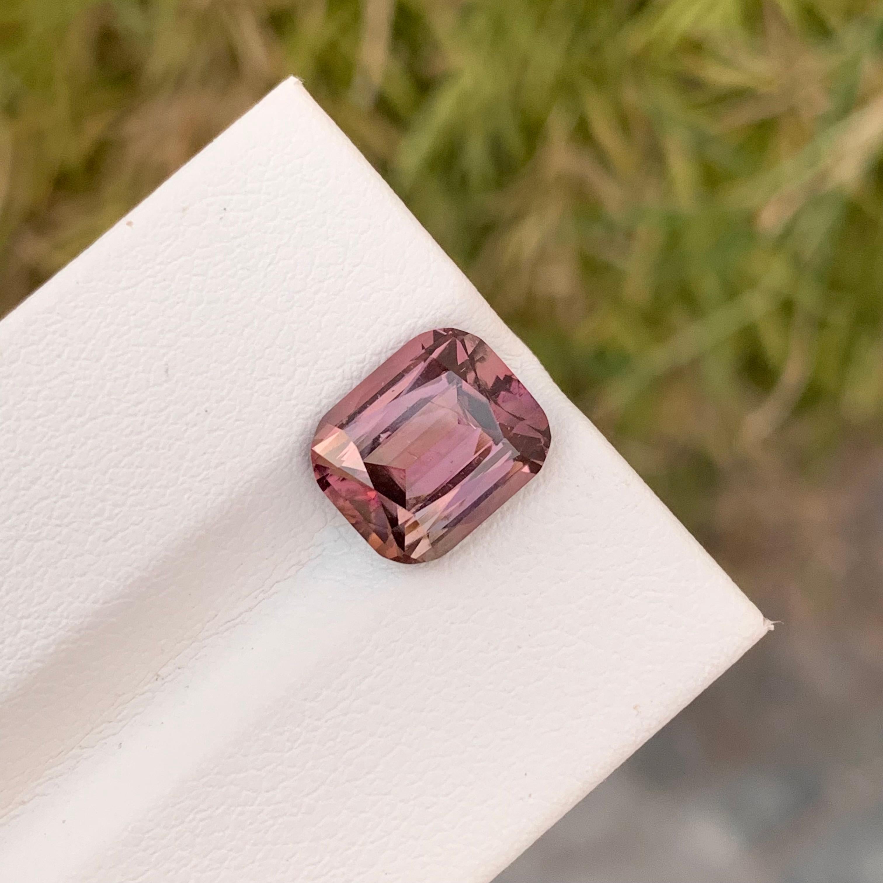 3.75 Carat Pretty Loose Peach Pink Tourmaline Cushion Shape Gem From Afghanistan For Sale 1