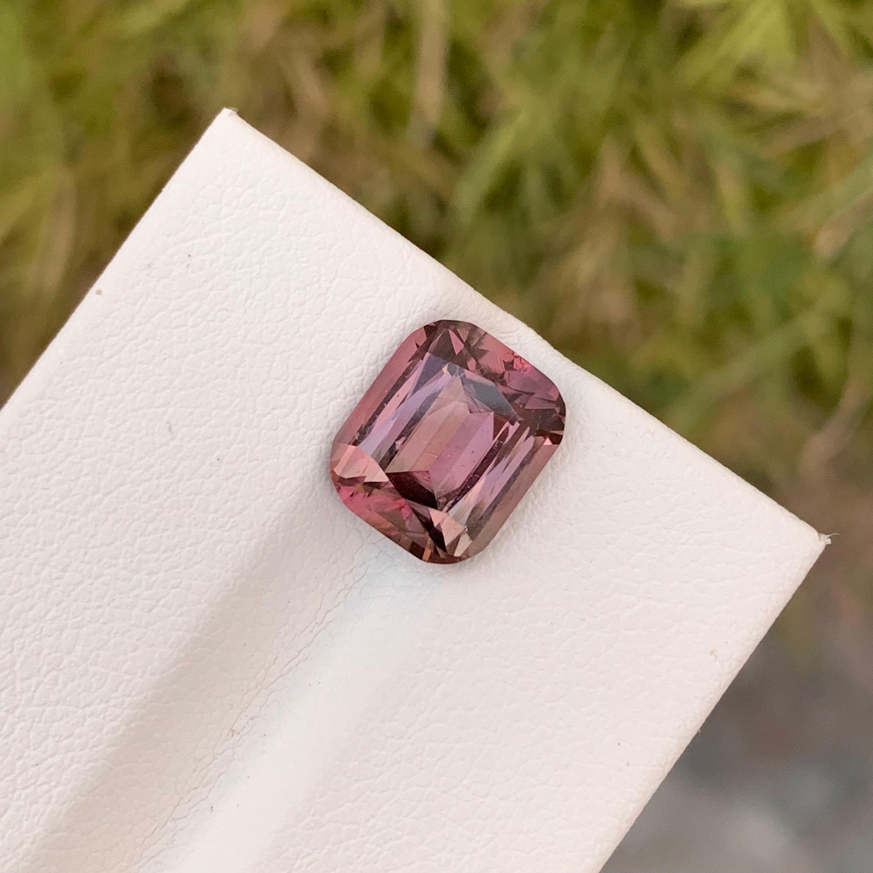 3.75 Carat Pretty Loose Peach Pink Tourmaline Cushion Shape Gem From Afghanistan For Sale 2
