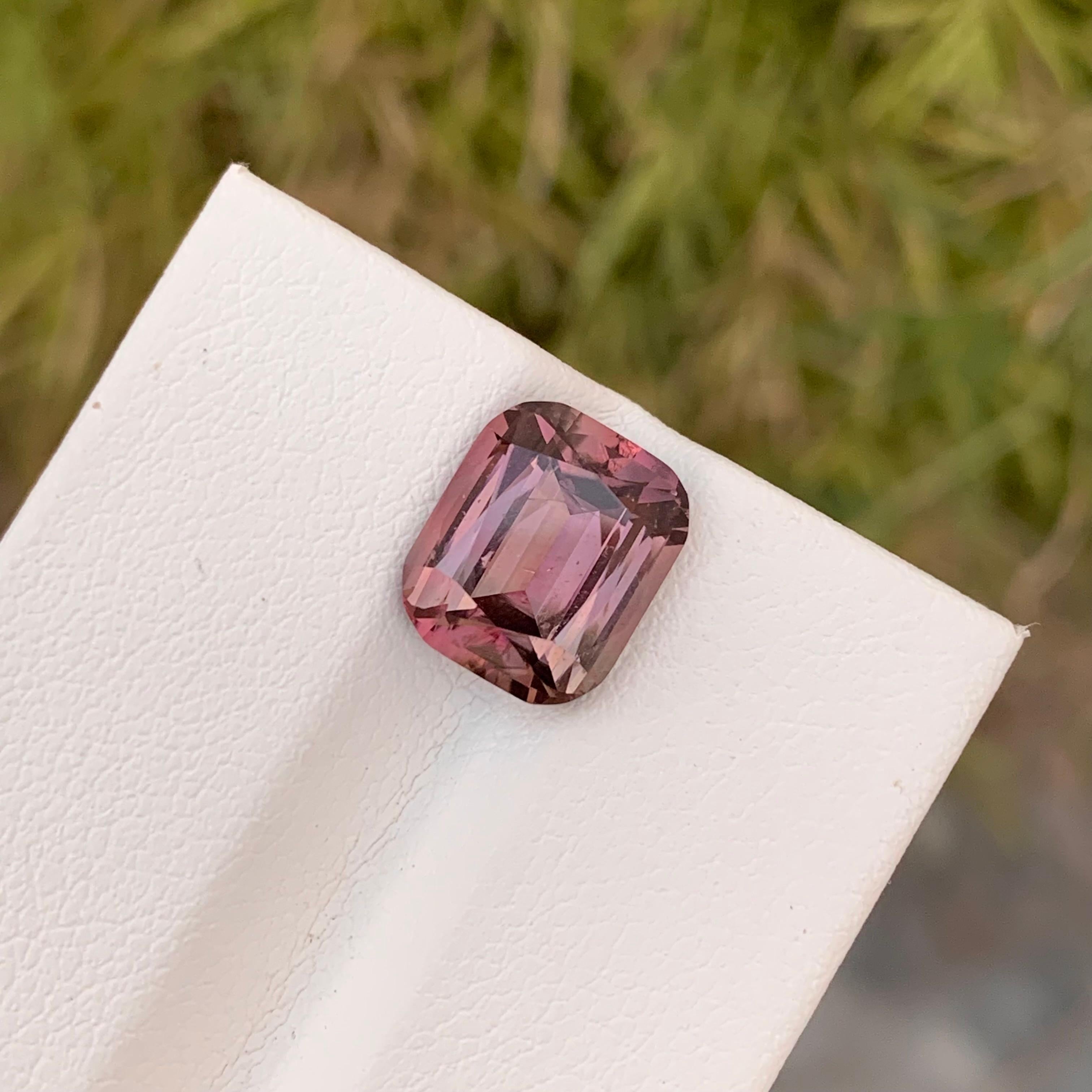 3.75 Carat Pretty Loose Peach Pink Tourmaline Cushion Shape Gem From Afghanistan For Sale 3