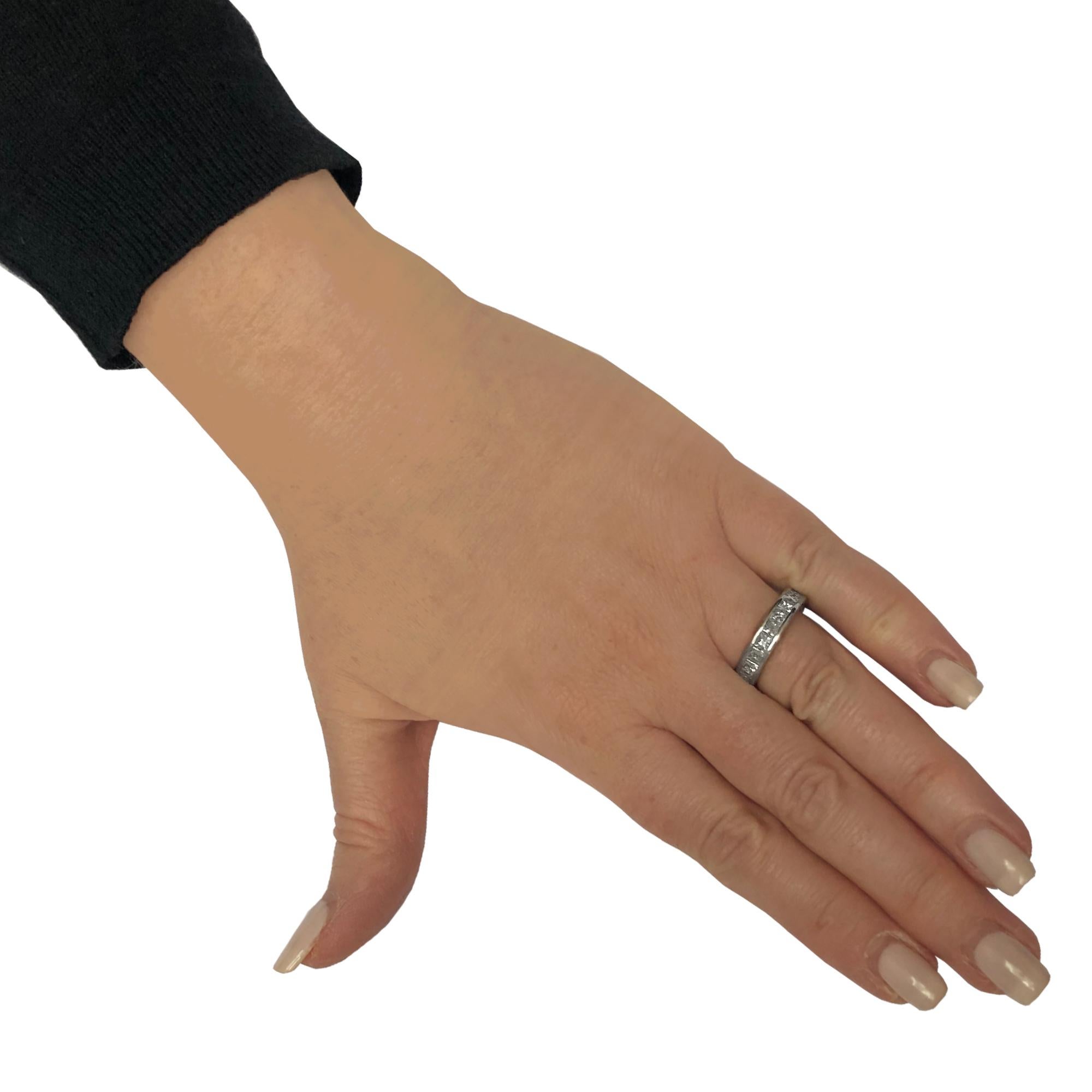 Modern 3.75 Carat Princess Cut Diamond Eternity Band Ring For Sale