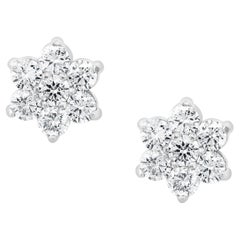 3,75 Karat runde Diamant-Cluster-Blumen-Ohrringe