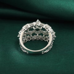 3.75 Carat SI Clarity HI Color Multi Shape Diamond Ring 18 Karat White Gold