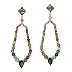 Boucles d'oreilles en or 18 carats avec tourmaline de 3,75 carats