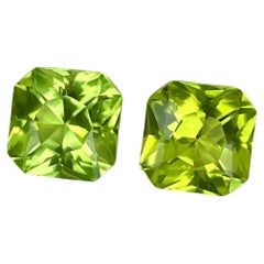 3.75 carats Peridot Pair Custom Precision Cut Natural Pakistani Gemstone