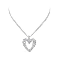 Roman Malakov Diamonds, collana con ciondolo a cuore con diamanti tondi e brillanti da 3.75 carati totali