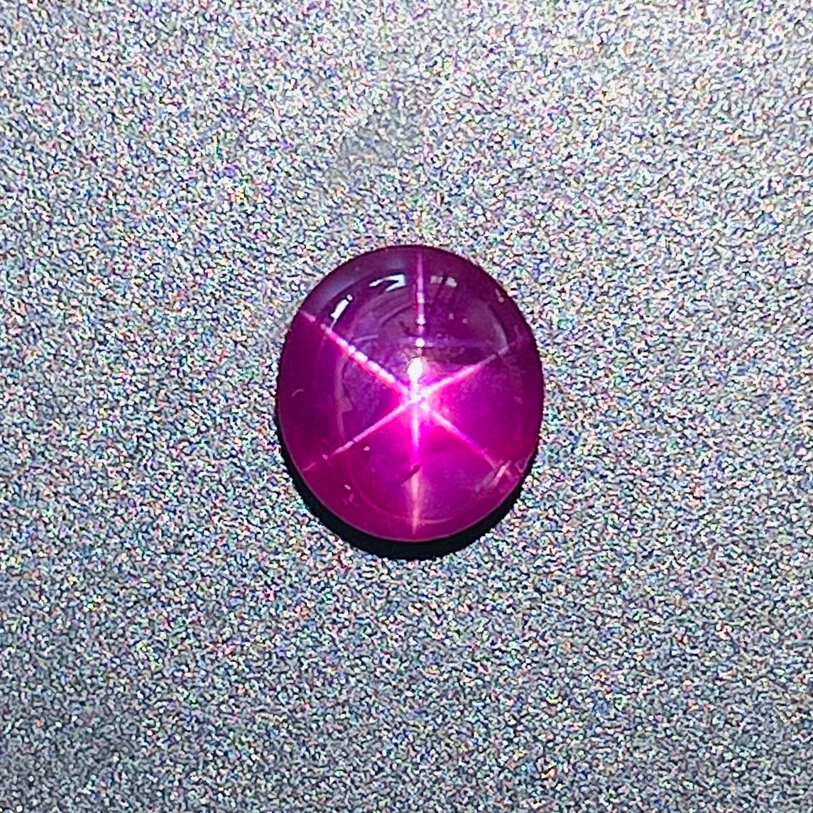 3.75 Ct ICA Certificate Natural Star Ruby unheated Burma Purple red color For Sale 8