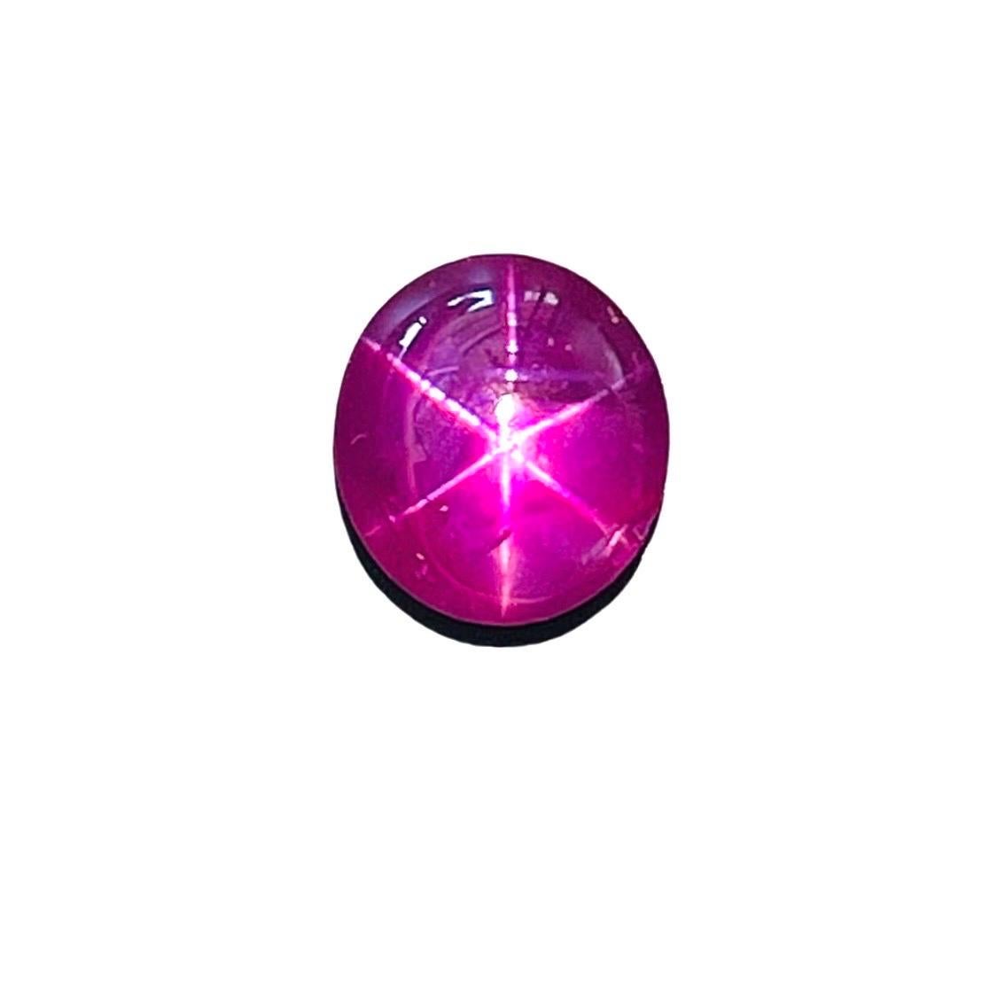 3.75 Ct ICA Certificate Natural Star Ruby unheated Burma Purple red color For Sale 9