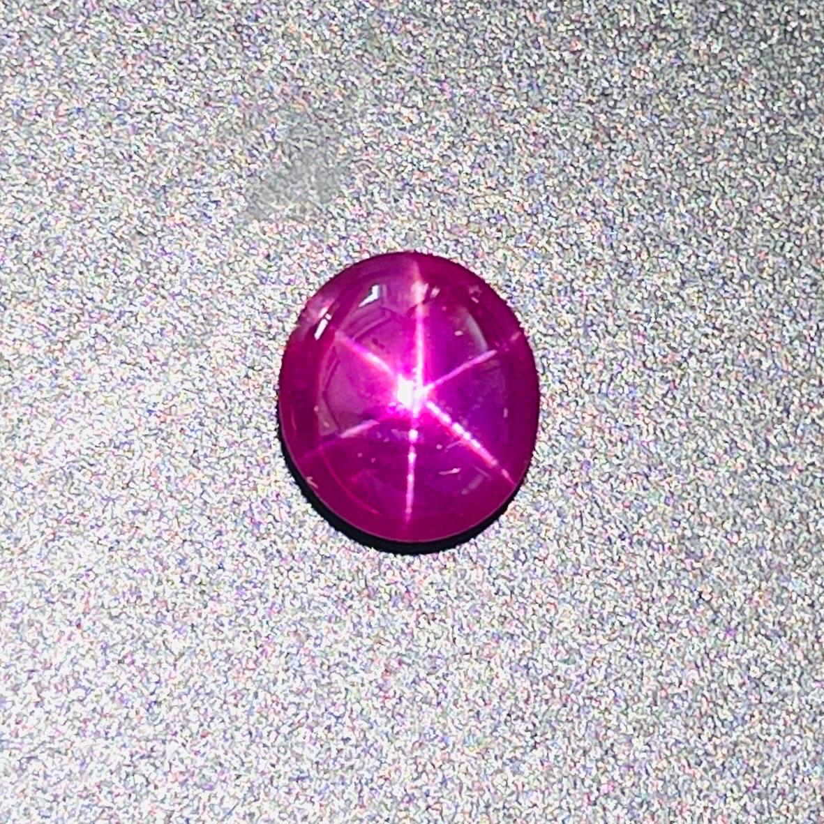 3.75 Ct ICA Certificate Natural Star Ruby unheated Burma Purple red color For Sale 10