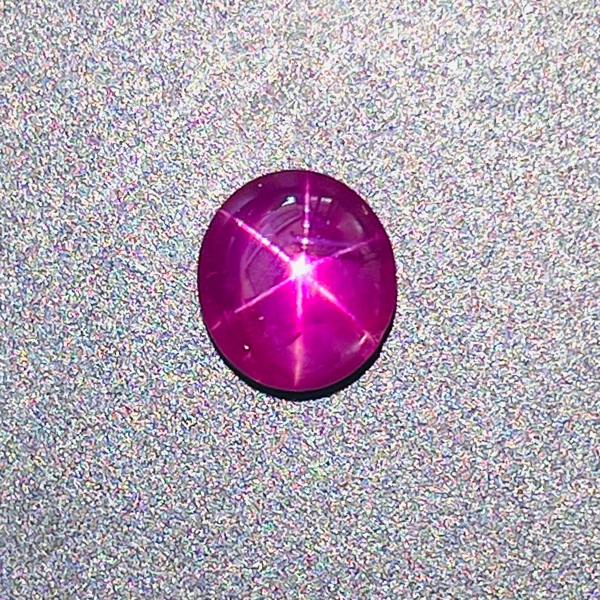 3.75 Ct ICA Certificate Natural Star Ruby unheated Burma Purple red color In New Condition For Sale In bangkok, TH