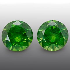 3.75 Ct Russian Demantoid Horsetai Inclusionl Pair Loose Gemstone