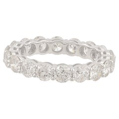 3,75 ct SI Claridad HI Color Anillo de Diamante Redondo 18 Quilates Joyería de Oro Blanco