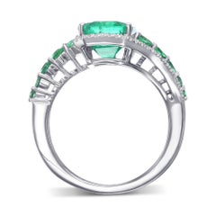 3.75 cts Certified Couture Muzo Emerald and Diamond Ring