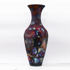 37.5" Grand Floor Vase 701 - raku ceramic pottery centerpiece floor vase