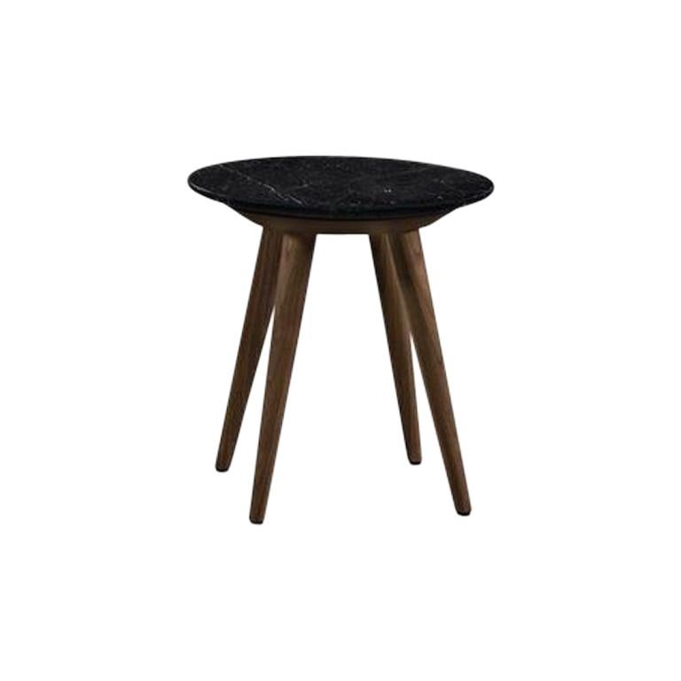 375 Side Table in Black Marble and Walnut by Walter K Design Team 
Walter Knoll
