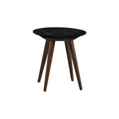 375 Side Table in Black Marble and Walnut by Walter K Design Team & Walter Knoll