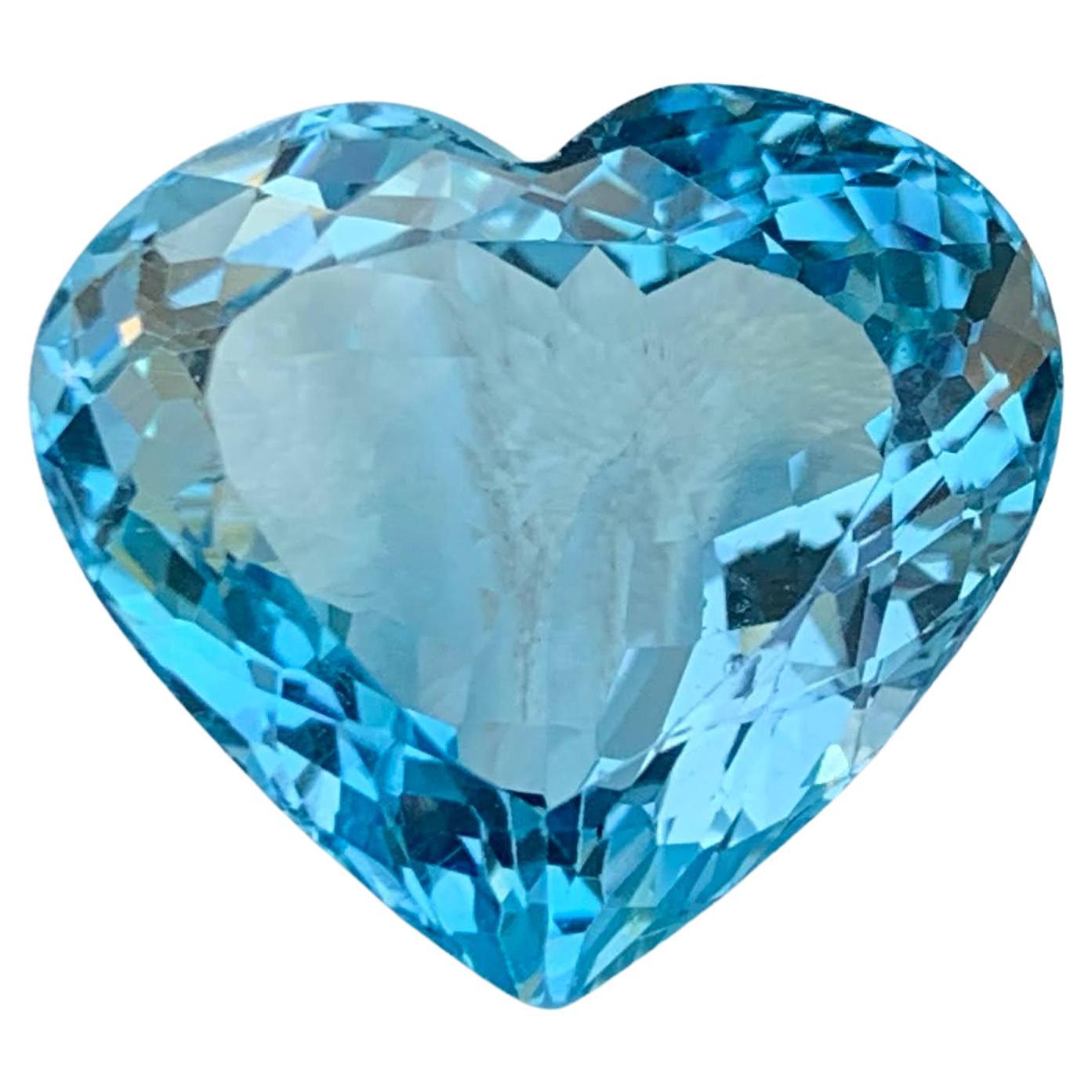 37,50 Karat natürlicher loser Himmel Farbe Topas Stein Herzschliff afrikanischen Edelstein im Angebot