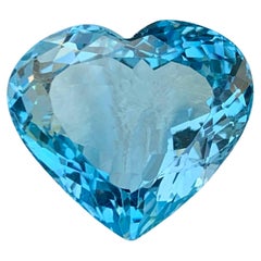 37.50 Carat Natural Loose Sky Color Topaz Stone Heart Cut African Gemstone
