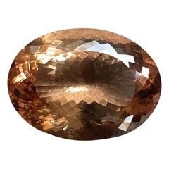 37.50 Carats Orange Tourmaline Oval Faceted Cut Stone Natural Gemstone