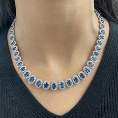 37.54 ct Natural Sapphire & Diamond Necklace