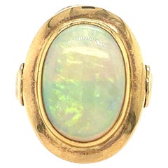 3.75 Carat Australian Opal Ring in 14k Yellow Gold