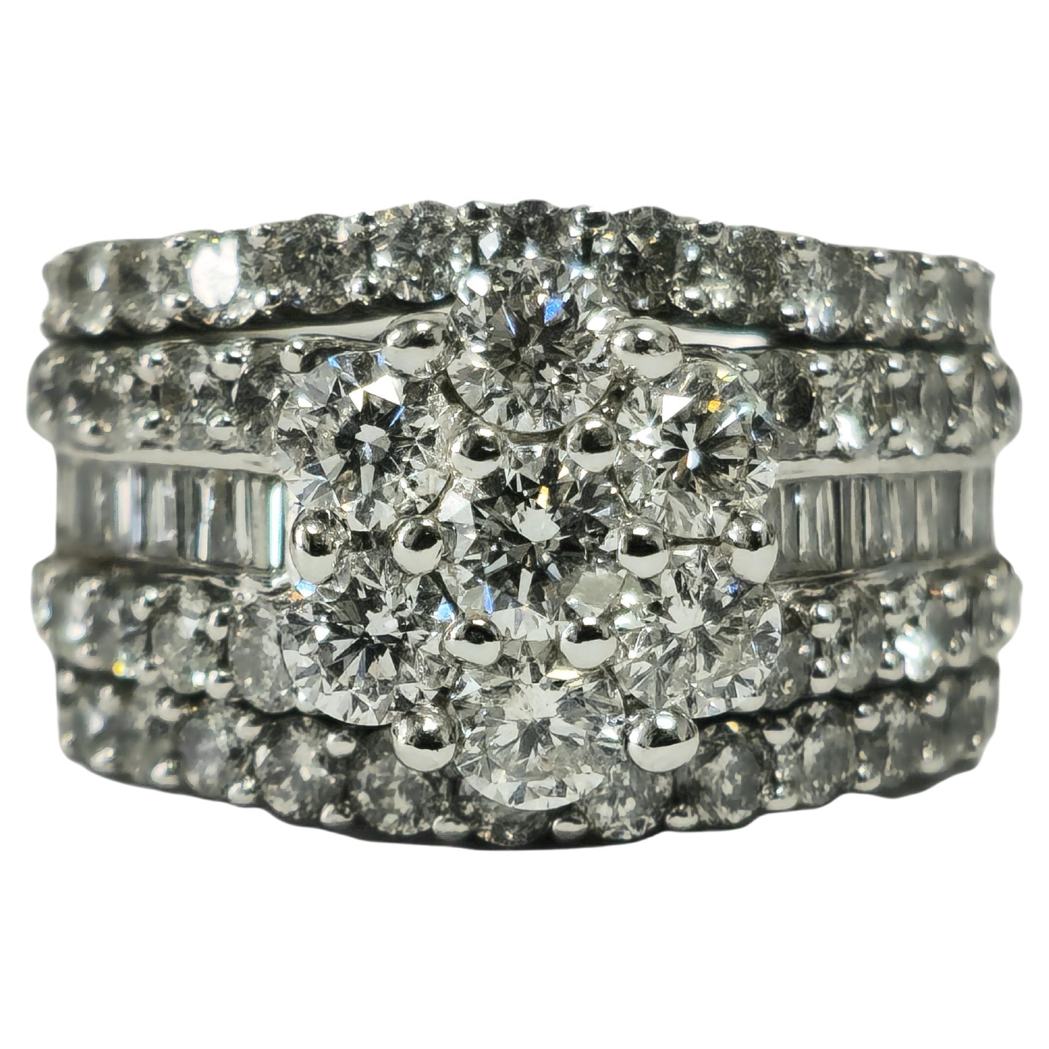 3.75ct Diamond 14K White Gold Womens Ring For Sale