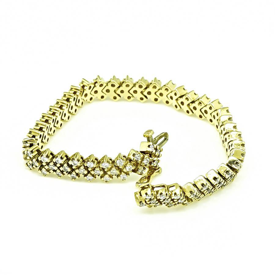 3.75ct Diamond Gold Bracelet In Good Condition For Sale In New York, NY
