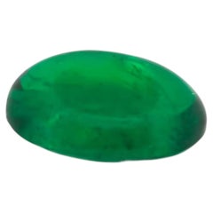 3.75ct Natural Earth Cabuchon Zambian Emerald Gemstone Green Color GWLab Cert