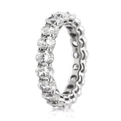 3.75ct Oval Cut Diamond Eternity Band in 18k White Gold