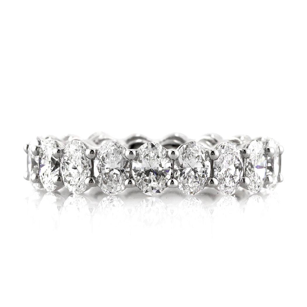 3.75ct Oval Cut Diamond Eternity Band in 18k White Gold For Sale