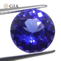 3.75ct Round Violet-Blue Tanzanite GIA Certified Tanzania