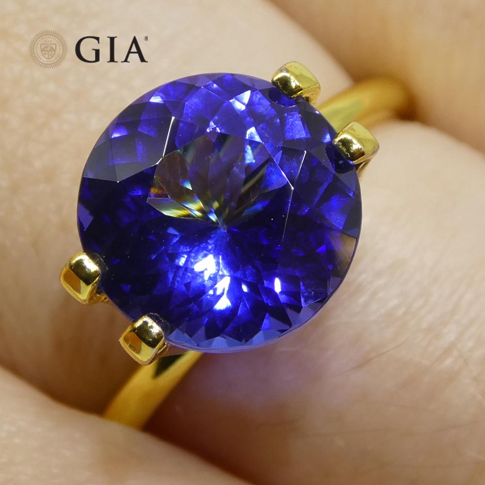 3.75ct Ronda Violeta-Azul Tanzanita GIA Certificado Tanzania Corte redondo en venta