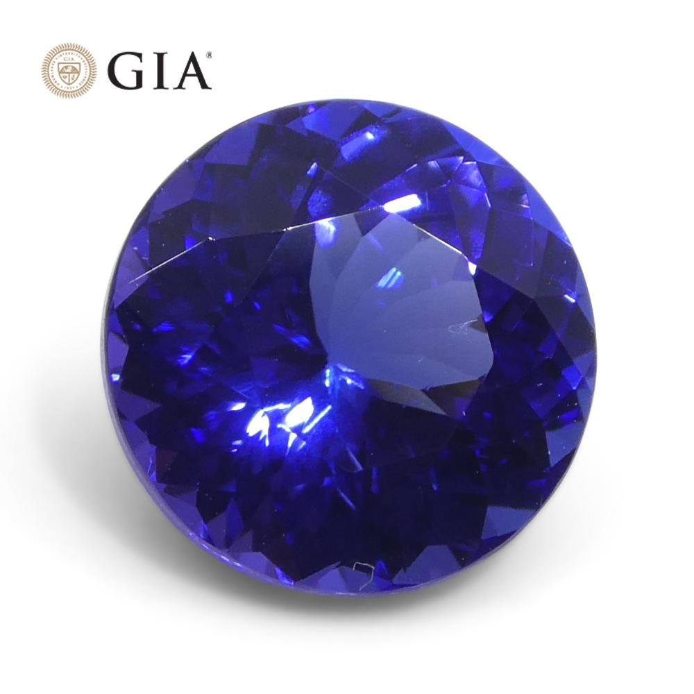 3.75ct Round Violet-Blue Tanzanite GIA Certified Tanzania   For Sale 1