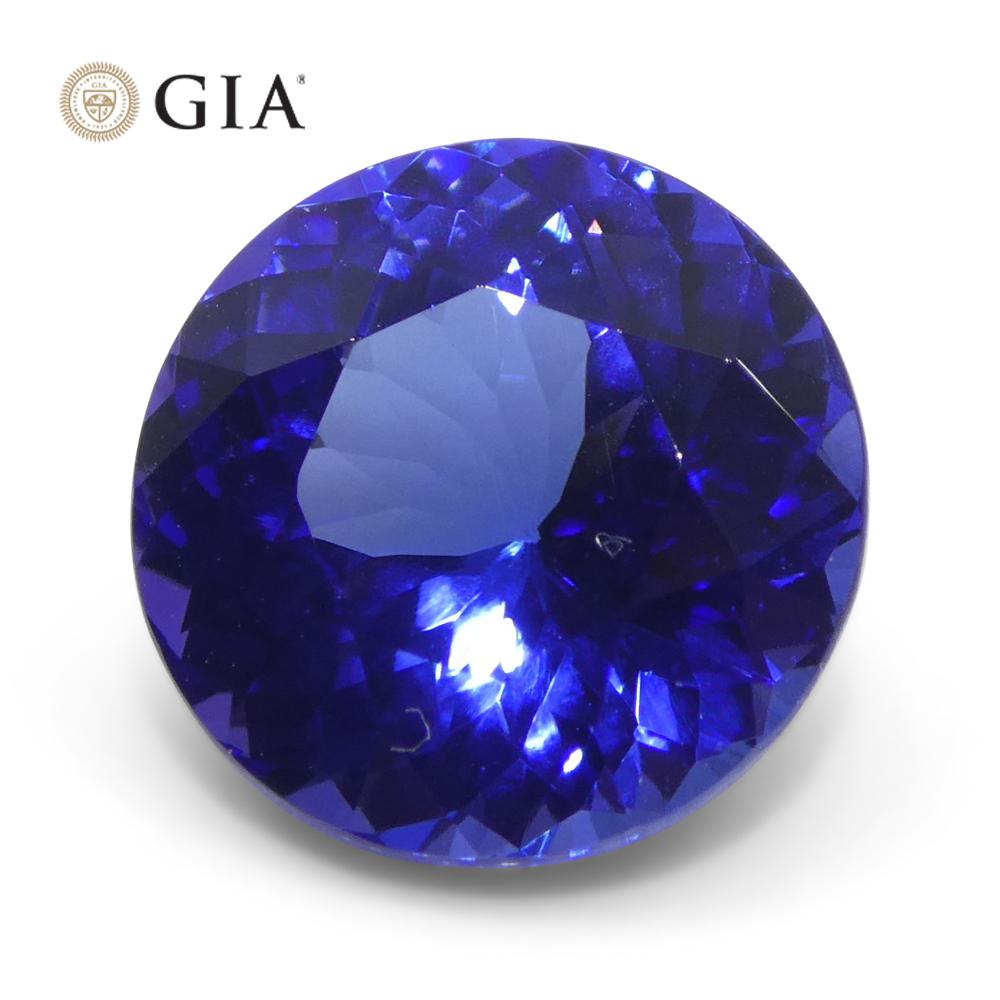 3.75ct Round Violet-Blue Tanzanite GIA Certified Tanzania   For Sale 2