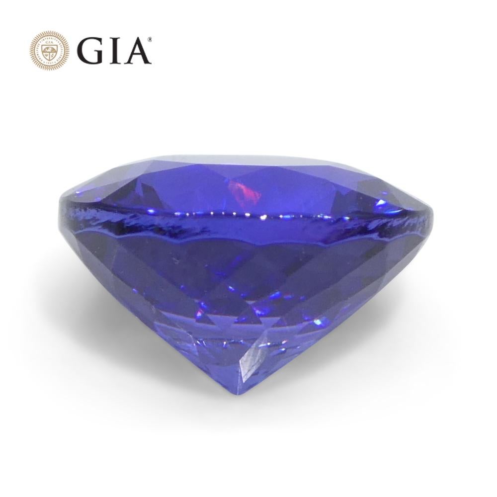3.75ct Round Violet-Blue Tanzanite GIA Certified Tanzania   For Sale 3