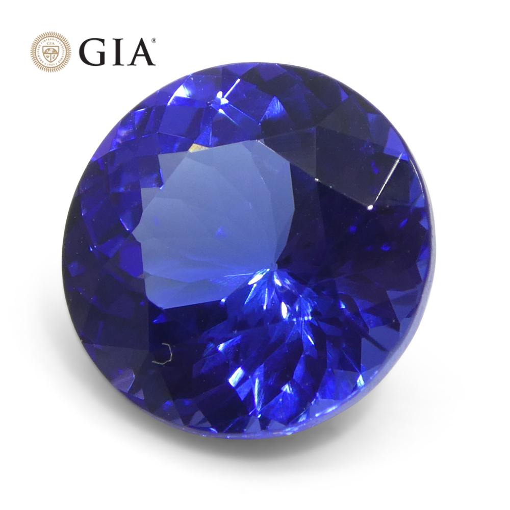 3.75ct Round Violet-Blue Tanzanite GIA Certified Tanzania   For Sale 4