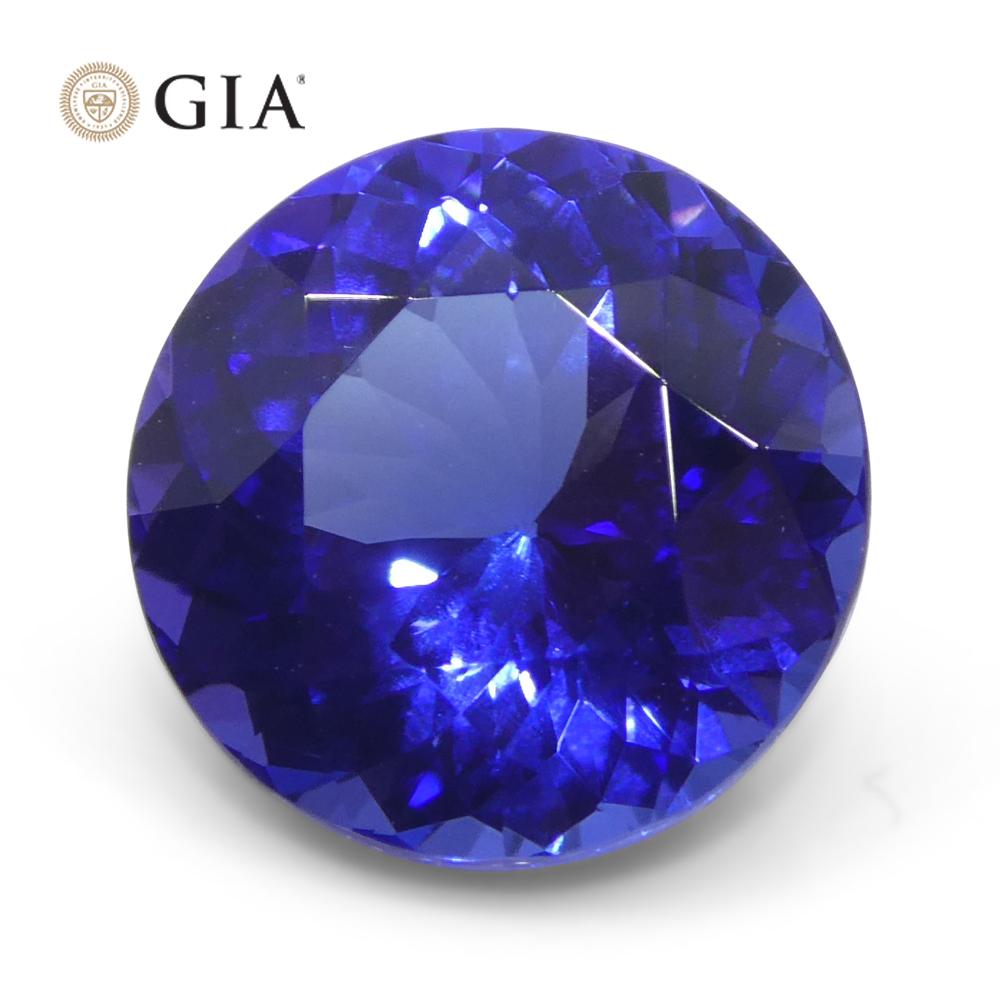 3.75ct Round Violet-Blue Tanzanite GIA Certified Tanzania   For Sale 5