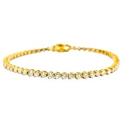 Bracciale tennis con diamanti da 3,75 carati in oro giallo 18 carati