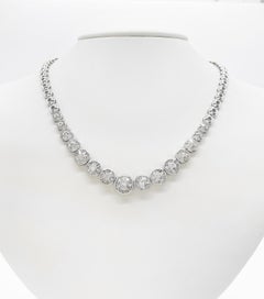 3.76 Carat Diamond Necklace Statement Jewelry, 18K White Gold