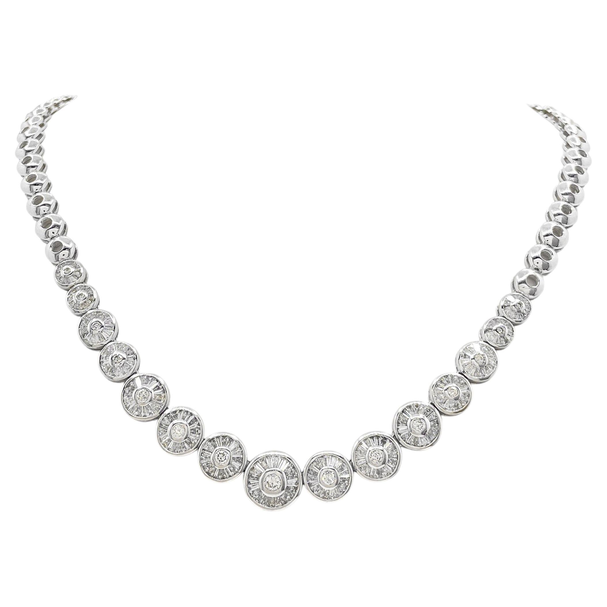 Collier de diamants de 3,76 carats Bijoux d'apparat en or blanc 18 carats