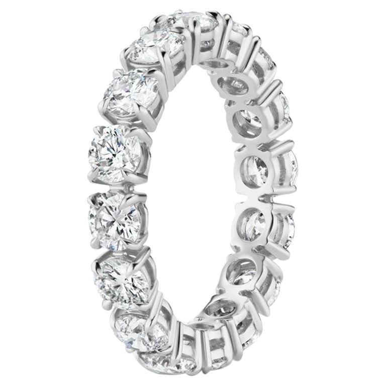 3.76 Carat Round Diamond Eternity Band Ring For Sale