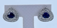 3.76 Carat Sapphire, White Gold and Diamond Clip-On Earrings