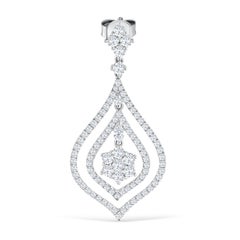 Roman Malakov 3.76 Carats Total Round Diamond Open-Work Dangle Earrings